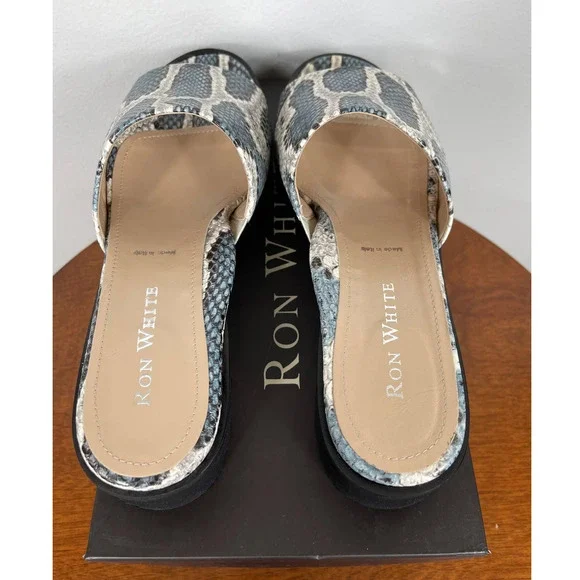 Ron White Carley Pitone Sandals in Jeans Size 9